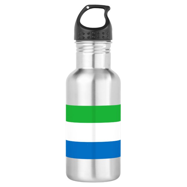 Flagge Sierra Leones Edelstahlflasche (Vorderseite)