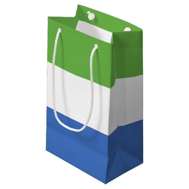 Flagge Sierra Leones Kleine Geschenktüte (Vorderseite Schrägansicht)