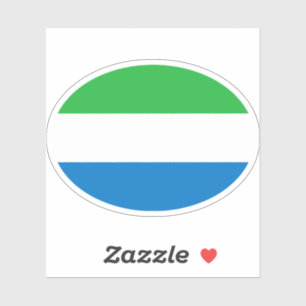 Flagge Sierra Leones Oval Aufkleber