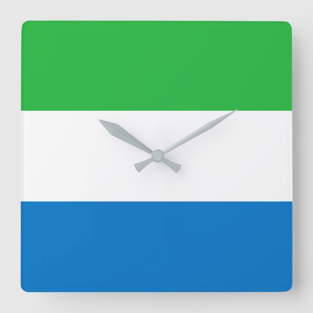 Flagge Sierra Leones Quadratische Wanduhr (Vorderseite)