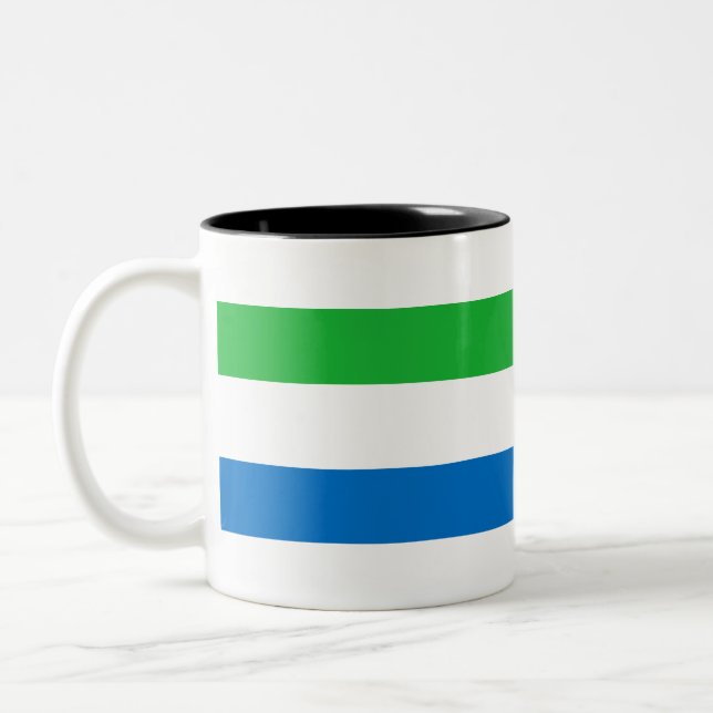 Flagge Sierra Leones Zweifarbige Tasse (Links)
