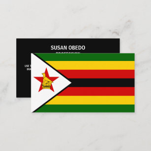 Flagge Simbabwes, Flagge Simbabwes Visitenkarte