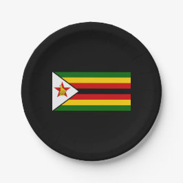 Flagge Simbabwes Pappteller