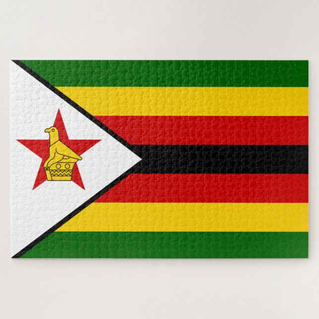 Flagge Simbabwes Puzzle (Horizontal)