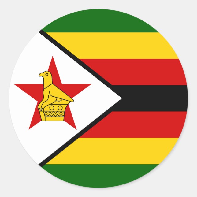 Flagge Simbabwes Runder Aufkleber (Vorderseite)