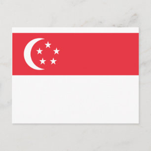 Flagge Singapurs - 新 加 国 旗 - Bendera Singapur Postkarte