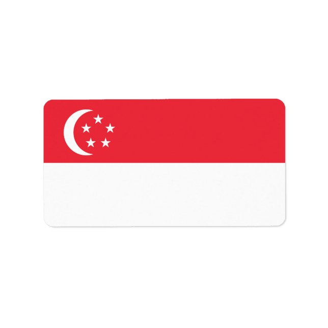 Flagge Singapurs Adressaufkleber (Vorne)