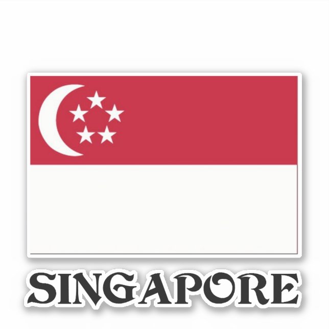 Flagge Singapurs Aufkleber (Vorderseite)