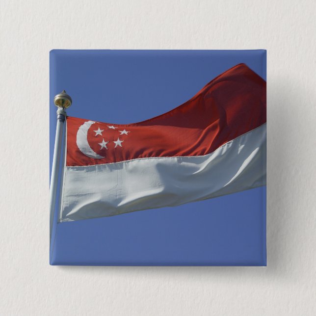 Flagge Singapurs Button (Vorderseite)