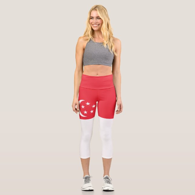 Flagge Singapurs Capri Leggings (Vorderseite)