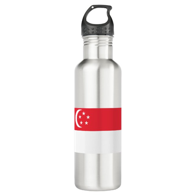 Flagge Singapurs Edelstahlflasche (Vorderseite)