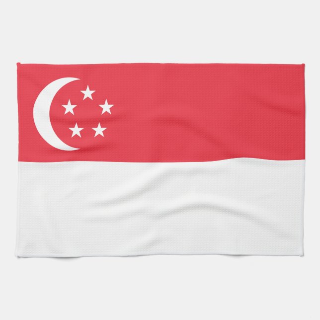 Flagge Singapurs Geschirrtuch (Horizontal)