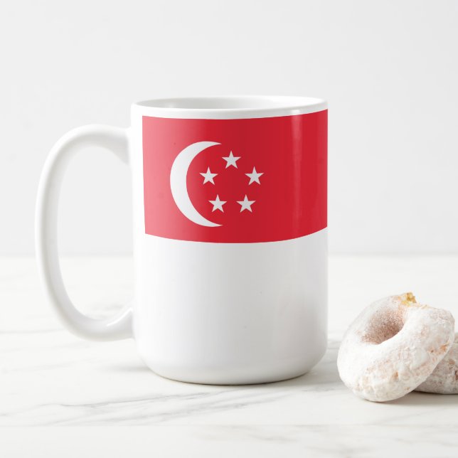 Flagge Singapurs Kaffeetasse (Mit Donut)