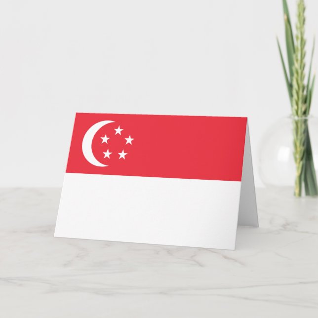 Flagge Singapurs Karte (Vorderseite)