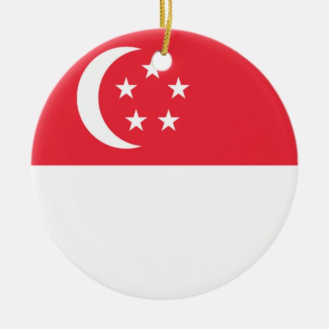 Flagge Singapurs Keramik Ornament (Vorne)
