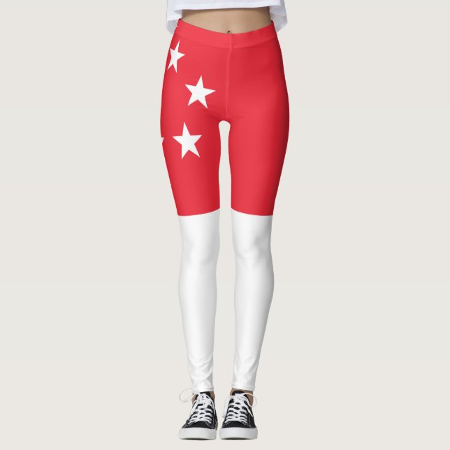 Flagge Singapurs Leggings (Vorderseite)