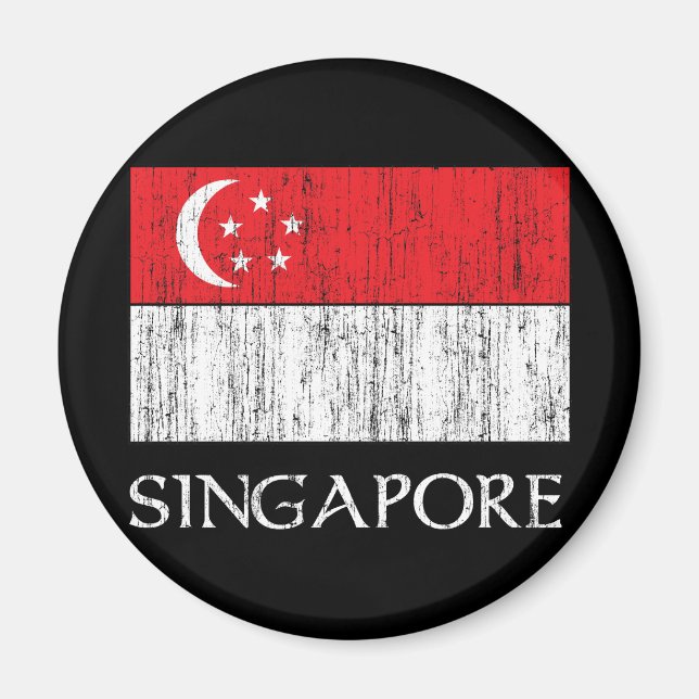 Flagge Singapurs Magnet (Vorne)