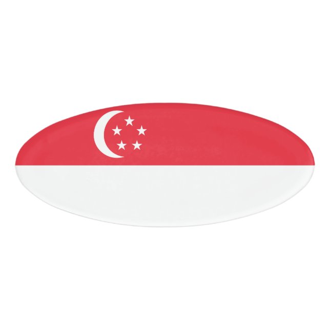 Flagge Singapurs Namenschild (Vorderseite)