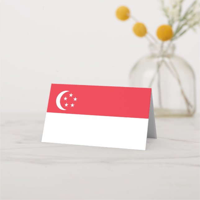 Flagge Singapurs Platzkarte (Vorderseite)