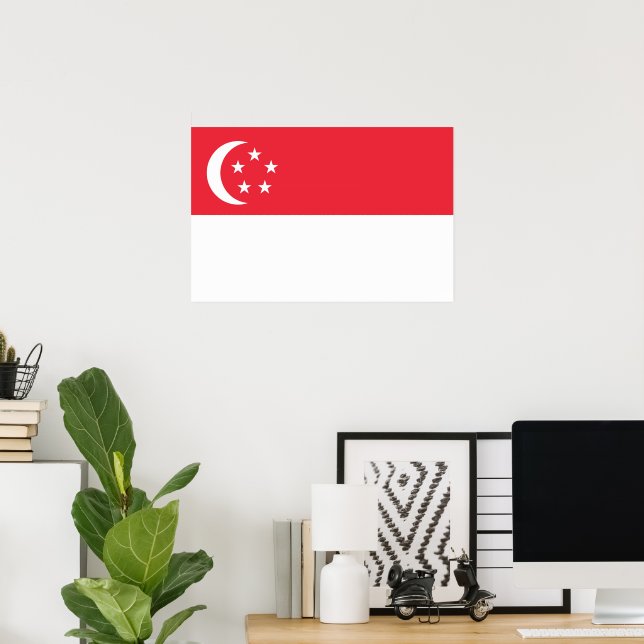 Flagge Singapurs Poster (Heimbüro)