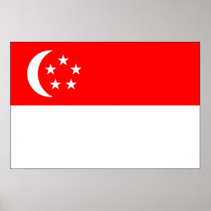 Flagge Singapurs Poster