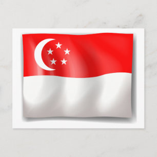 Flagge Singapurs Postkarte