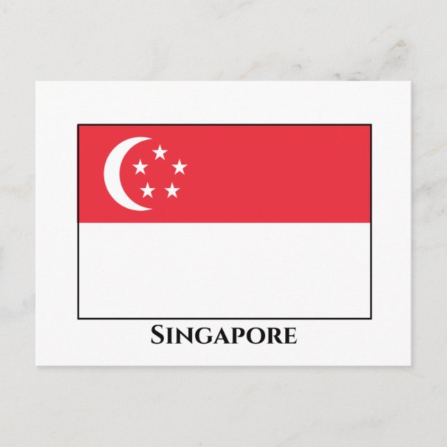 Flagge Singapurs Postkarte (Vorderseite)