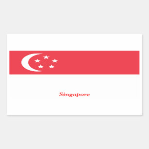 Flagge Singapurs Rechteckiger Aufkleber
