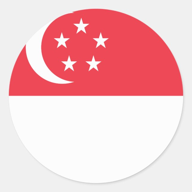 Flagge Singapurs Runder Aufkleber (Vorderseite)
