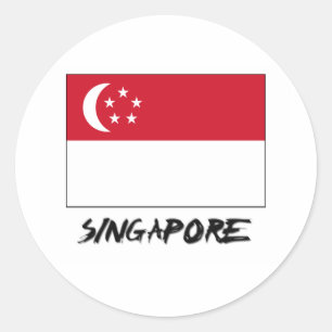 Flagge Singapurs Runder Aufkleber