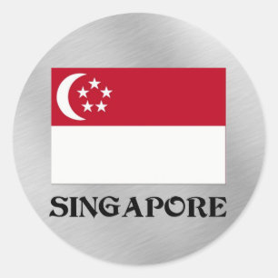 Flagge Singapurs Runder Aufkleber