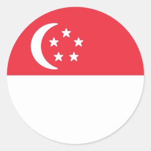 Flagge Singapurs Runder Aufkleber