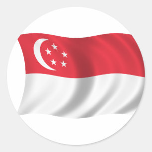Flagge Singapurs Runder Aufkleber