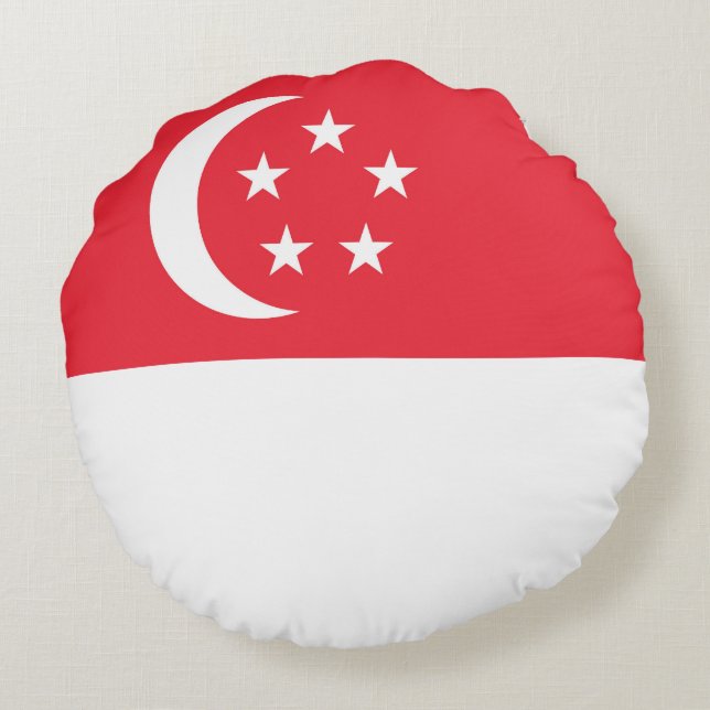 Flagge Singapurs Rundes Kissen (Rückseite)