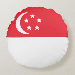 Flagge Singapurs Rundes Kissen