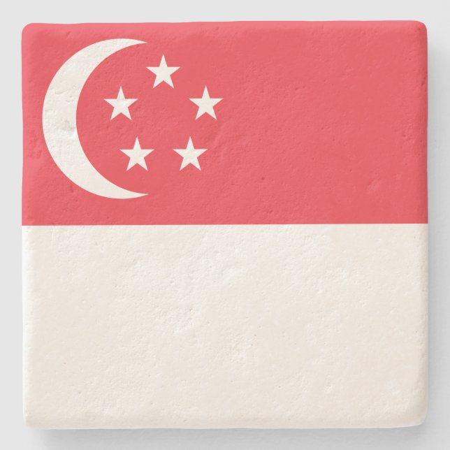 Flagge Singapurs Steinuntersetzer (Vorderseite)