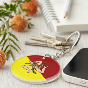 Flagge Siziliens (Italien) Schlüsselanhänger