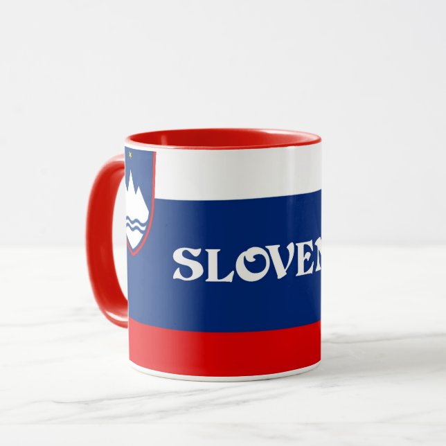 Flagge Sloweniens Tasse (Vorderseite Links)