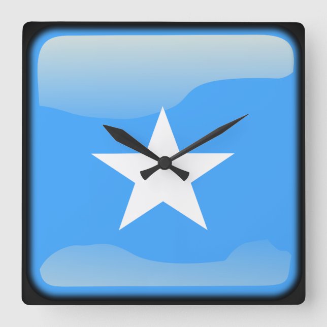 Flagge Somalias Quadratische Wanduhr (Vorderseite)