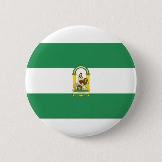 Flagge Spaniens Andalusien Button (Vorderseite)