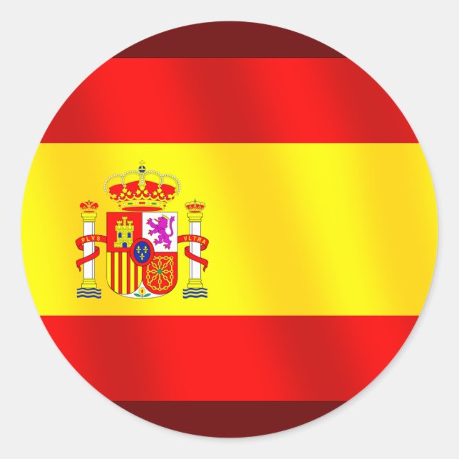 Flagge Spaniens für Spanier weltweit Runder Aufkleber (Vorderseite)