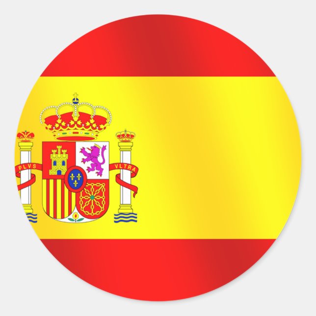 Flagge Spaniens für Spanier weltweit Runder Aufkleber (Vorderseite)