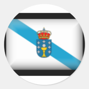 Flagge Spaniens Galizien Runder Aufkleber