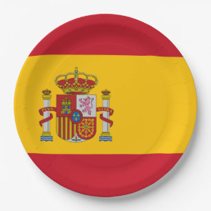 Flagge Spaniens Pappteller