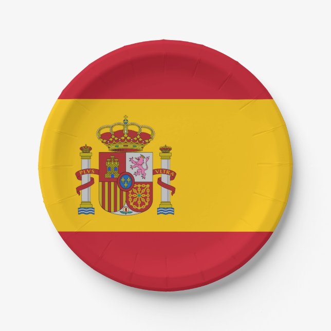 Flagge Spaniens Pappteller (Vorderseite)