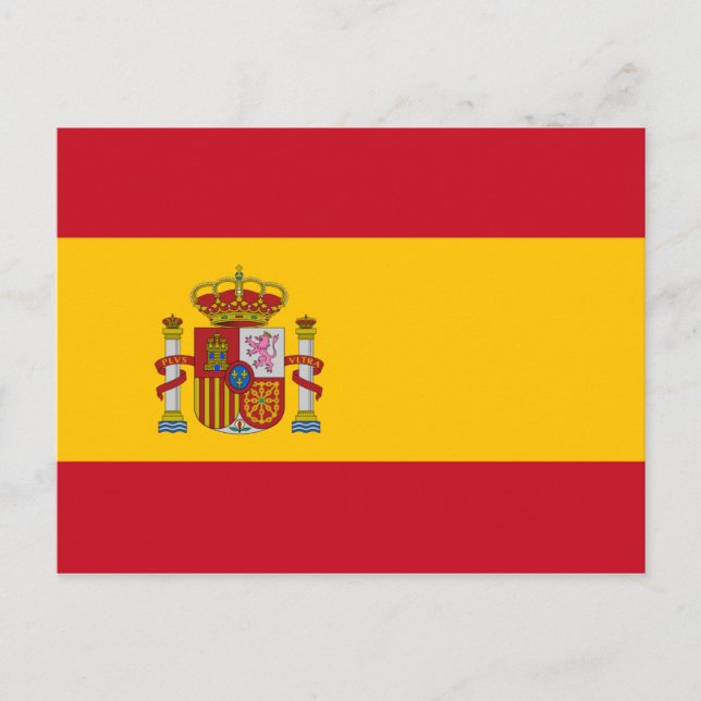Flagge Spaniens Postkarte (Vorderseite)
