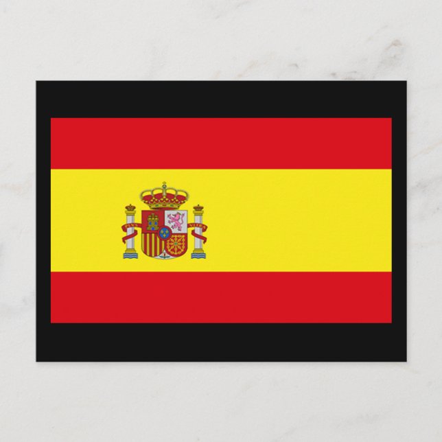 Flagge Spaniens Postkarte (Vorderseite)