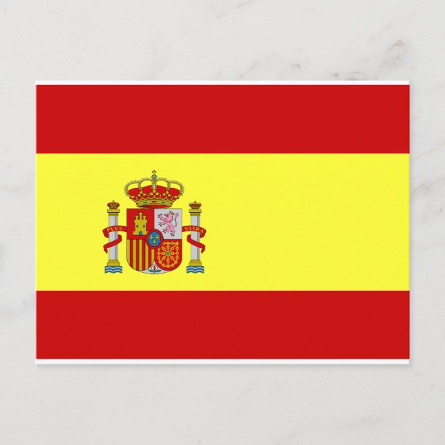 Flagge Spaniens Postkarte (Vorderseite)