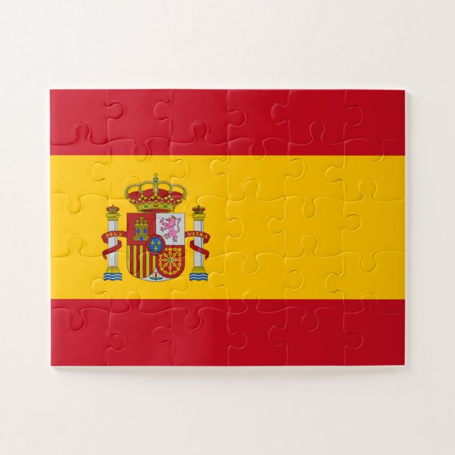 Flagge Spaniens Puzzle (Horizontal)