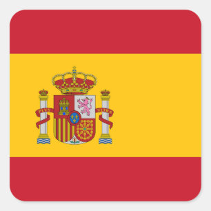 Flagge Spaniens Quadratischer Aufkleber